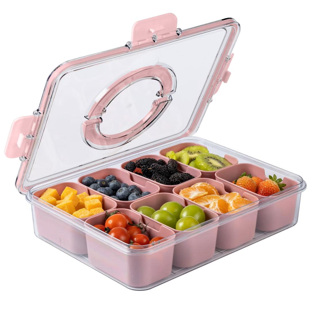 COOK WITH COLOR Snackle Box for Kids Lunch Box and Snack Container, Rose