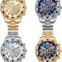 4 pcs Classics Business Watches for Men Big Face Mens Watch Wholesales Analog Quartz Wristwatch