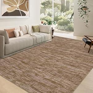 RUGSREAL 3x5 Washable Bedroom Rug Small Solid Color Rug Non-Slip Entryway Mat Stain Resistant Modern Dining Room Throw Carpet Contemporary Mat for Living Room Kitchen Nursery, 3' x 5' Taupe