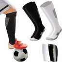 Shin Guards Soccer Younth, for Girls Boys Soccer Socks and Shin Guards,Adults Soccer Shin Guards for Men, Women (S)