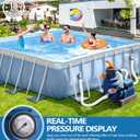 2500 GPH Sand Filter Pump for Above Ground Pools, Pool Pumps Above Ground with 24H Automatic Timer, 6-Way Valve, Efficient Circulation &Filtration Pool Sand Pump,Up to 12000 Gallons-Tangerine | 24H Automatic Timer, 6-Way Valve