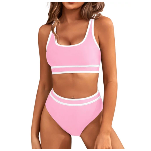 Workout Sets Juniors Bathing Suit Women Two Piece Set Pink , Size S