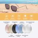 FEISEDY Polarized Aviator Sunglasses for Men Square Retro Metal Frame UV 400 Protection TAC Lens B0329