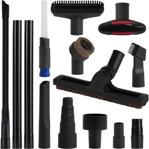 Universal Vacuum Attachments for Shop Vac, 2 1/2" to 1 1/4" Vacuum Hose Adapter, 1 7/8" to 1" Adapter Dust Brush Extension Wand Flexible Crevice Tool Attachment Kits for Shop Vac Accessories