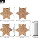 WDS WONDROUS Christmas Candle Holders Snowflake  Set of 4 Gold Star Candlestick Holder Hexagon, Taper Candle Holders for Christmas Table Centerpieces, Xmas Home Decor