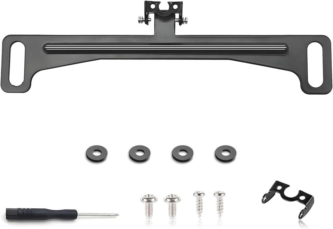 Viemior Universal Car Rear View Camera License Plate Bracket, Premium Backup Camera License Plate Dash Cam Mirror Cam Accessory Rear Camera Mount, Only Installation Holder for Back Up Camera