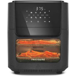 Frigidaire 5 in 1 Large Air Fryer Toaster Oven Combo - 12.6 Qt Total Capacity, 3.7 Qt Basket - 7 Preprogrammed Recipes, Airfryer Accessories Included, Black