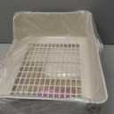 kathson Large Rabbit Litter Box with Drawer, Potty Trainer Corner Toilet Bigger Pet Pan Bunny Litter Box Tray with Grass Mat for Adult Guinea Pigs, Chinchilla, Hamster Ferret (Brown)