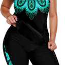 LALAGEN Womens Plus Size Swimsuits 2024 Modest Rash Guard Capris Tankini Bathing Suits Two Piece Bathing Suit Swimwear Blue Oval XXXL