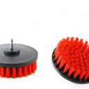 Drill Brush Heavy Duty 2PCS – Clean Tile & Grout 5X faster – Spin Away Rust, Soap Scum, Mineral Deposit, Hard Water Stain – 5″ Diameter Stiff Red Nylon Bristle with Metal Shaft Attachment
