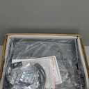 Dresser with Hanging Rack, 4 Drawers Small Closet for Bedroom, Reversible Fabric Kids Chest of Drawers with Clothes Rack, Tall Storage Tower, Sturdy Frame, Rustic Brown, 44''H