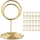 26Pcs Table Number Holders, Place Card Holders, Wire Picture Holders, Small Table Card Holders, Photo Holders for Centerpieces, Wedding Reception, Party, Birthday (Gold)
