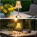 Liliful 2 Pcs Cordless Table Lamp Rechargeable Touch LED Small Gold Portable Battery Operated USB-c Desk Lamp 3 Color Dimmable for Bedroom Living Room Dining (Silver,Rose Style)