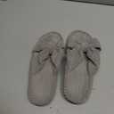 Litfun Orthopedic Arch Support Slippers for Women Comfortable Open Toe Indoor House Slippers Corduroy Cross Bow Bedroom Shoes for Plantar Fasciitis, 40
