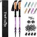 TheFitLife Trekking Poles - Lightweight 7075 Aluminum Hiking Sticks with Cork Grips, Adjustable Telescopic Design, Metal Flip Lock for Men & Women - Perfect for Hiking, Walking, Camping & Backpacking