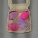 BS-MALL Makeup Sponge Set Pro Version V3.0 Soft Blending Tech For Foundation Blending Blush Highlight Eyeshadow 1 XL Dual-Use Makeup Sponge & Waterproof Silicone Cosmetic Travel Bag Pink (Rose red & purple series)