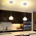Modern Led Crystal Ball Pendant Light Kitchen Island, Mini Crystal Chandelier for Dining Room 3000K-6000k,5W Chrome