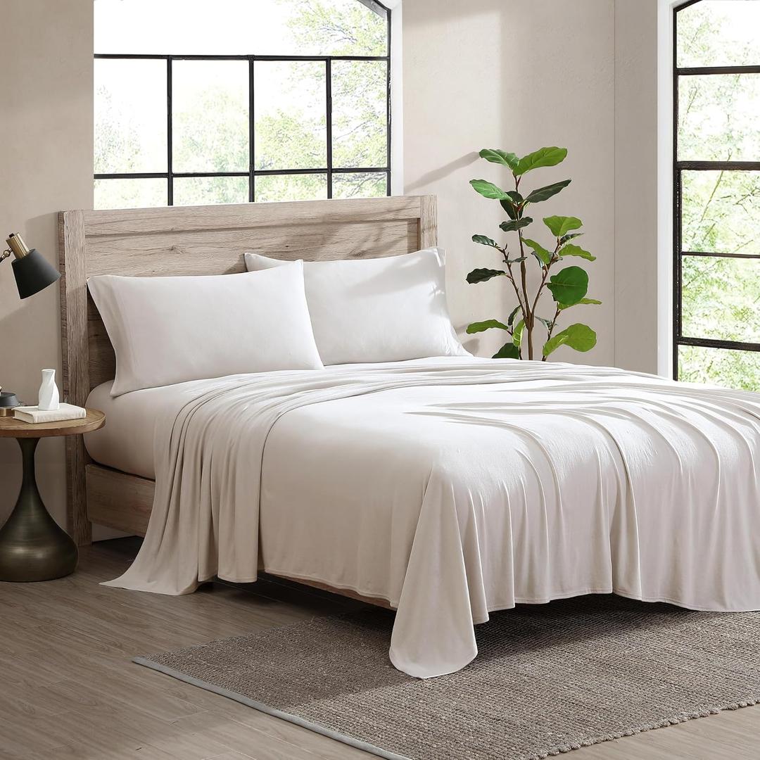 1888 Mills King 4 Piece Sheet Set, Premium Cotton Tencel Luxury Hotel Bed Sheets for Men & Women – Breathable, Cooling, Deep Pockets, Bedding Sheets and Pillowcases, King, Grey Violet