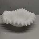 Braxio White Decorative Bowl – Resin Ruffle Bowl for Entryway, Dining Table Centerpiece, Fruit or Key Holder for Modern Home Decor, 12 Inch Art Deco Style