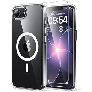 TAURI for iPhone 17e Case/for iPhone 16e Case, [Compatible with MagSafe] with Screen Protectors, Shockproof Military-Grade Protection, Magnetic Case for 17 e / 16 e, Clear