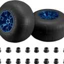 Beach Balloon Wheels, 13" Flat-Free Solid PU Beach Cart Tires Replacement Big Sand Wheels for Beach Buggy, Kayak Trolley, Canoe Cart, Rolling Walker, Garden Cart, Wheelchair & Buggy, 2-Pack (Black)