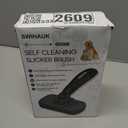 Swihauk Self Cleaning Slicker Brush - Skin Friendly for Dogs & Cats, Deshedding Grooming Tool for Shedding Hair, Puppy Brush for Haired Pets (Gray)