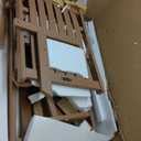 THOEOE Patio Chaise Lounge Chair, Oversized Lounge Chair Outdoor with 5 Positions, HDPE, Patio Lounge Chair with Wheels & Cup Holder for Pool, Deck, Poolside,Wood