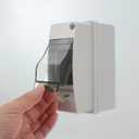 Distribution Protection Box, 2 Way Outdoor Electrical Box with Transparent Cover IP65 Ideal for Wall Circuit Breaker Indoor and Outdoor Use (White)