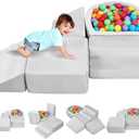 VEVOR Climbing Toys, 5-Piece Set, Foam Climbing Blocks for Toddlers 6 Months to 3 Years, Baby Climbing Blocks with Ball Pit (Balls Not Included), Indoor Climb and Crawl Activity Playset for Crawling