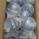 24-Pack Plastic Cocktail Glasses – 10oz Dusty Blue Ribbed Premium Disposable Coupe Champagne Cups with Detachable Stem & Base – Party & Event Drinkware