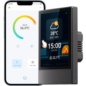 SONOFF NSPanel Smart Switch - 2-Switch Panel Home Control With Touchscreen, Temperature Function, Lights Control - Compatible With Alexa and Google Home, Black
