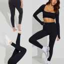 GAYHAY High Waisted Leggings for Women - Soft Opaque Slim Tummy Control Printed Pants for Running Cycling Yoga (Black, S)