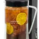 Nostalgia 3-Quart Iced Tea & Coffee Brewing System With Double-Insulated Pitcher, Strength Selector & Infuser Chamber, Also Perfect For Lattes, Lemonade, Flavored Water, Black