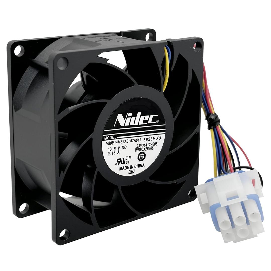 Upgraded WR60X26866 Refrigerator Evaporator Fan Motor, Compatible with GE Refrigrator, Replace for V80E14MS2A3-57A611, WR60X10341, WR60X26030, WR60X10356, WR60X10357, WR60X26033, WR60X24303