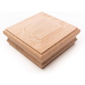 Classic Red Oak Newel Post Cap Will fit Over 3 1/2" x 3 1/2" Post (Interior)