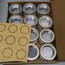Art Secret 24 Pack 2 Ounce Screw Top Aluminum Tin Jar with Screw Clear Lid and Blank Labels, Refillable 60ml Metal Containers for Lip Balms, Candles, Salves, Spices, Crafts (Champagne)