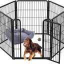 FXW Homeplus Dog Playpen for Indoor Use - Stress-Free and Safe Play, Heavy Duty 32 Inch 6 Panels Dog Pen for Puppies, Small and Medium Dogs, BlackPatented