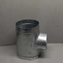 8" Inch T-Shape Ducting Splitter - 90 Degree Galvanized Steel 3-Way Dust Collection Fitting - Branches for Exhaust Fan - Ducting Adapter - Duct Hose Connector