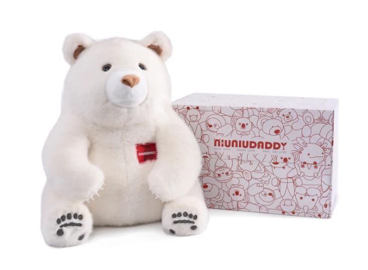 Niuniudaddy 35cm Weighted Polar Bear - Heart of Comfort & Calming Companion