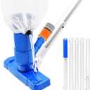 Portable Handheld Pool Vacuum for Above Ground Pool - Upgraded Swimming Pool Jet Cleaner Underwater Vacuum Kit W/Brush with 5 Section Poles of 70", Small Vacuum for Spas, Ponds, Floors, Fountains (Blue)