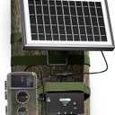 SUNAPEX Solar Panel for Trail Camera, Solar Battery Charger with Controller and Built-in 7500mA Battery, DC 6V/9V/12V Output, for Trail Camera with 5.52.1mm or 4.01.7mm Ports, (6W Solar Panel)
