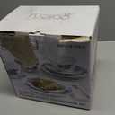 222 Fifth 12-Piece Porcelain Dinnerware Set for 4, White & Blue Plates and Bowls Set, Glossy Ceramic Dish Set with Embossed Toile Pattern, Elegant Kitchen Dishes, Microwave & Dishwasher Safe, Cassian