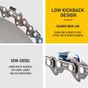 8 Inch Chainsaw Chain 34 Drive Links 3/8" LP Pitch, .043" Gauge, Low kickback, Lubrication System Chainsaw Blade fits Craftsman, Echo, Homelite, Poulan, Ryobi, Wrox, etc, KP-R34 (3 Pack)