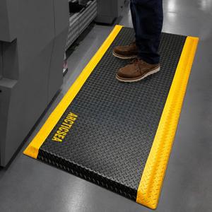 ARCTICSEA Anti Fatigue Mats Industrial 3 x 5 FT 15/16 Inch Extra Thick Standing Mat for Warehouse Workstation and Garage Black and Yellow