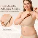 BRABIC Wireless Zip Front Closure Bras for Women No Underwire Full Coverage Comfort Everyday Post Surgery Compression Bra (Small, Beige)
