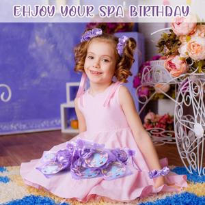 24 Set Purple Spa Party Hair Scrunchies Gift Bulk For Guest With Greeting Cards And Organza Bags Girls Sleepover Party Favors Elastic Hairband Bachelor Sleeping Slumber Party Supplies