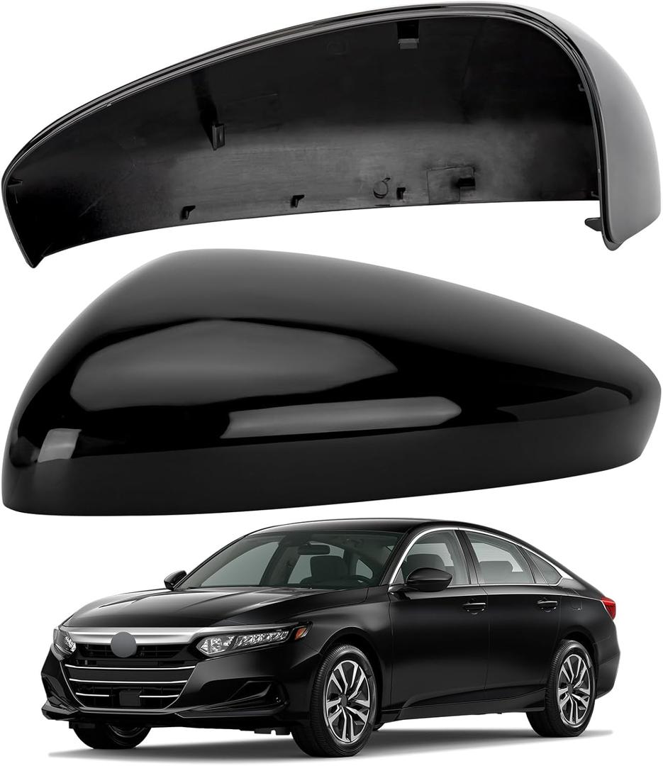 Driver Side Mirror Cover Replacement for Honda Accord 2018 2019 2020 2021 2022 - Left Side Mirror Covers, Rear View Mirror Cap Accessories Without Lamp, Black