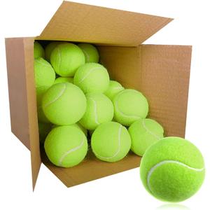 GKK 27 Pack Tennis Balls,Training Tennis Ball Pressure-less Practising Bulk Tennis Balls for Youth/Beginners/Pet Dogs High Altitude Playing Balls (yellow)