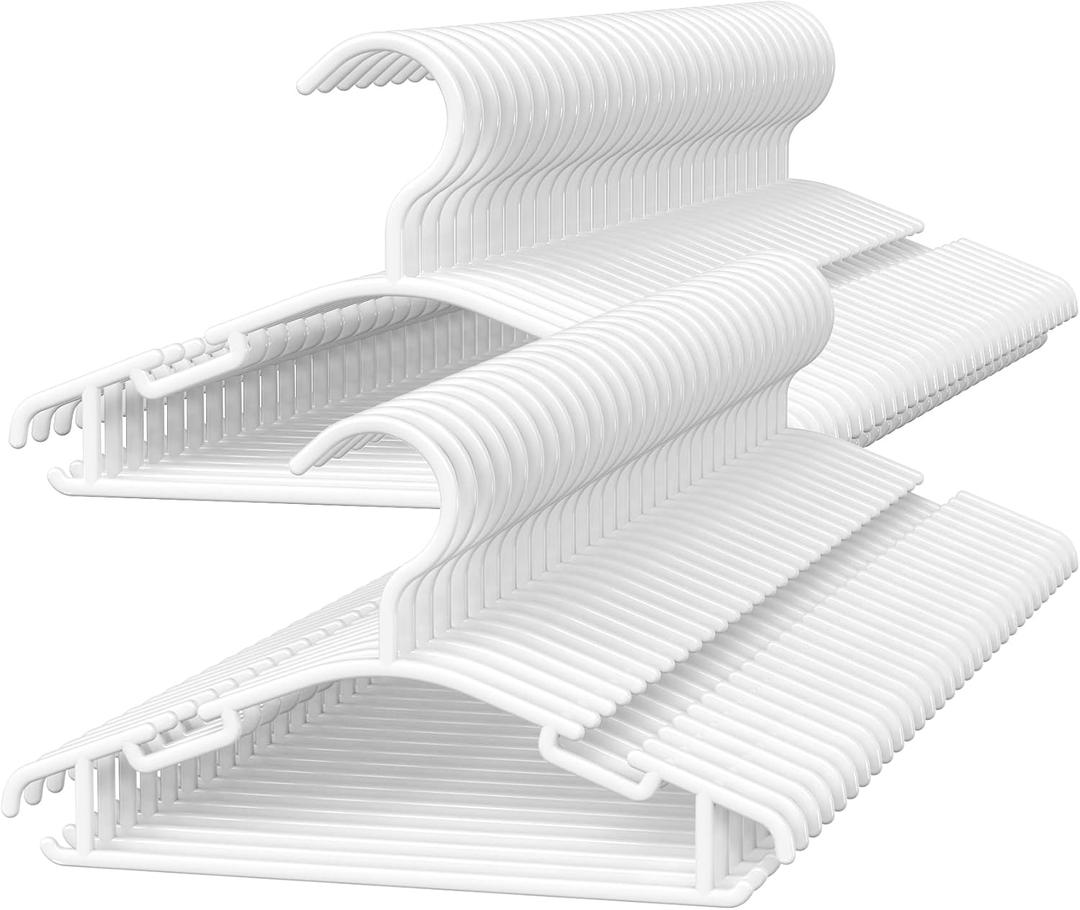 GoodtoU Baby Hangers, 60 Pack Baby Clothes Hangers for Closet Kids Plastic Hangers Toddler Infant Nursery Child Small Children (White)