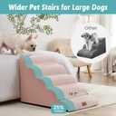 COZY KISS Extra Wide Dog Stair for Small Dog, 5 Step Pet Ramp for Bed